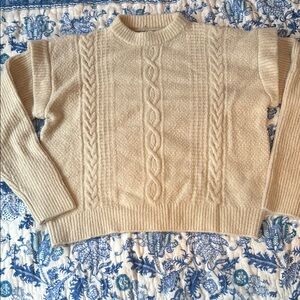 Elan Cable Knit Cream Sweater